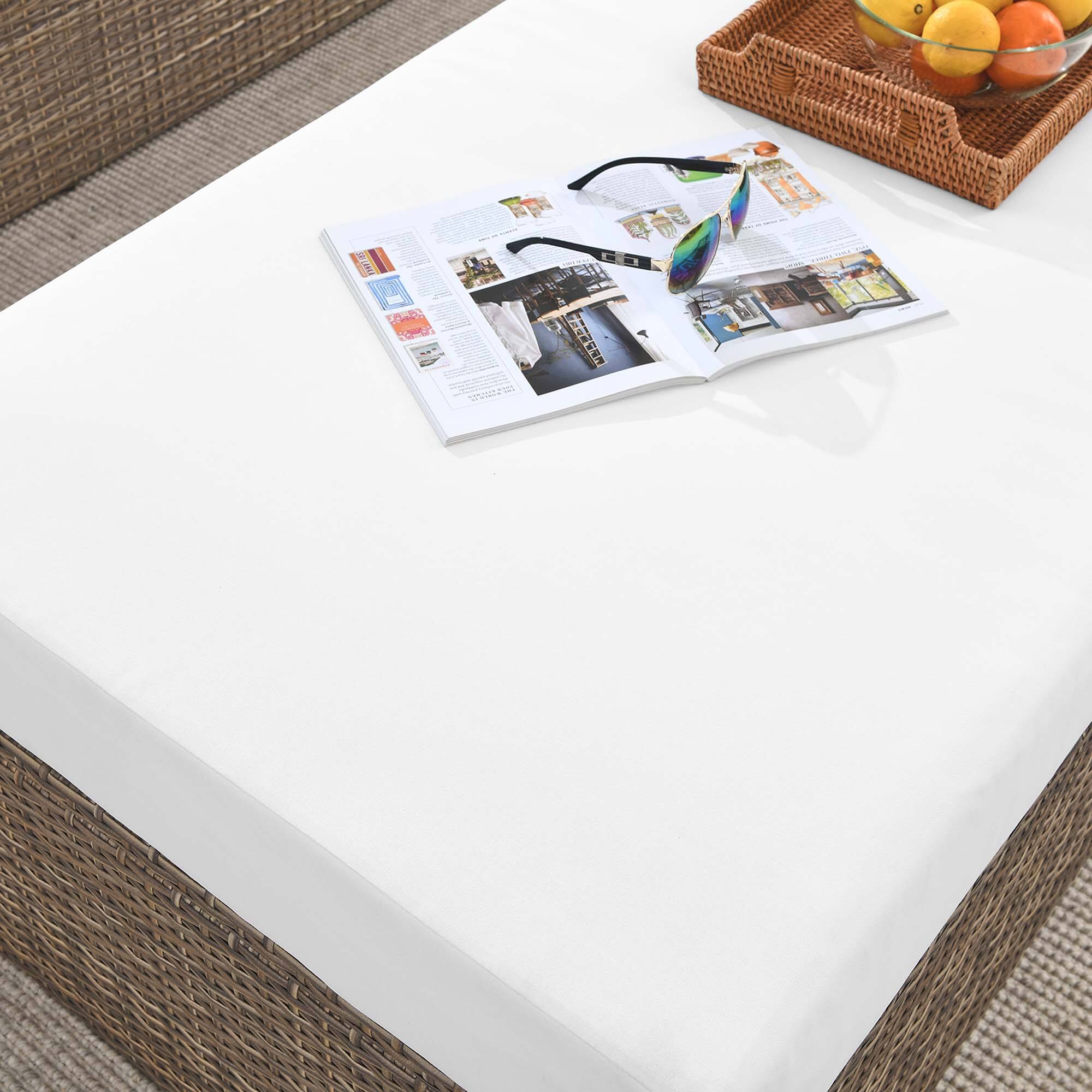 Alt View 1. Modway - Convene Outdoor Patio Rectangle Ottoman by Modway - Cappuccino White.