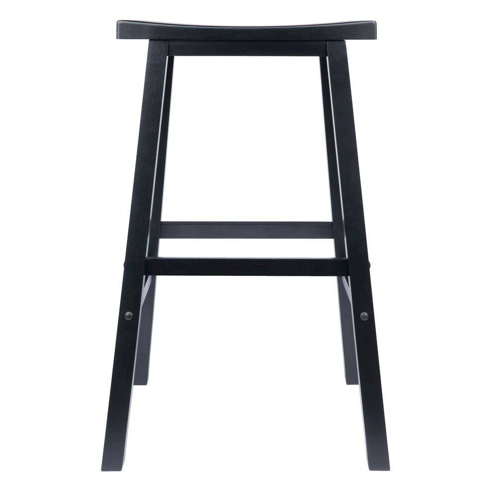 Back. FurniFact - 29 Inch Bar Stool - Black.