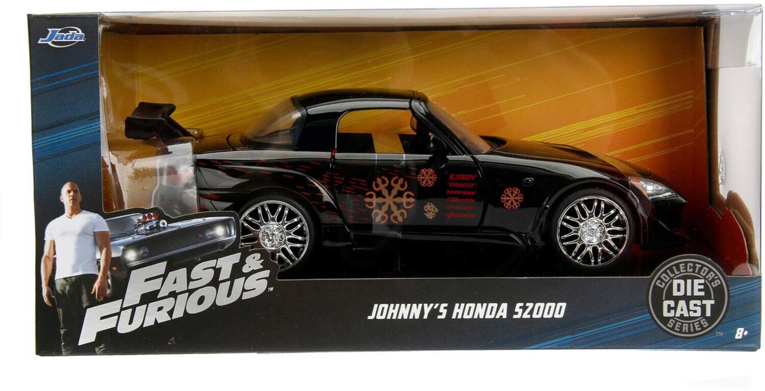 Jada  
EXEDY  
TRUST  
Cintot  
servecte  
FAST & FURIOUS  
JOHNNY'S HONDA S2000  
COLLECTOR DIE CAST SERIES  
TM  
8+
