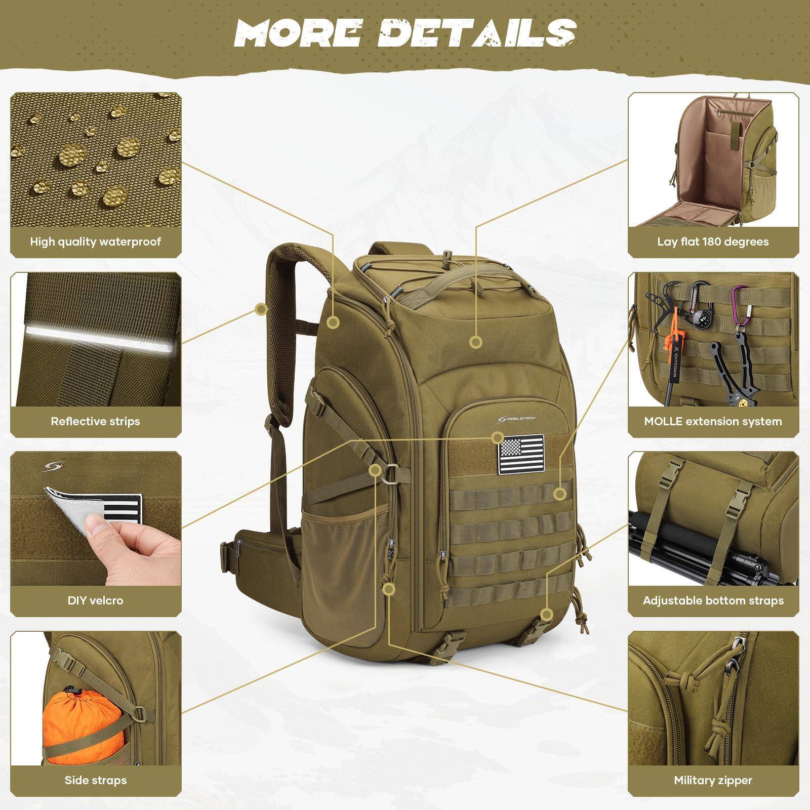 Pacoar Cade Backpack For Men 40l Water Resistant Assault Pack Women 3 ...