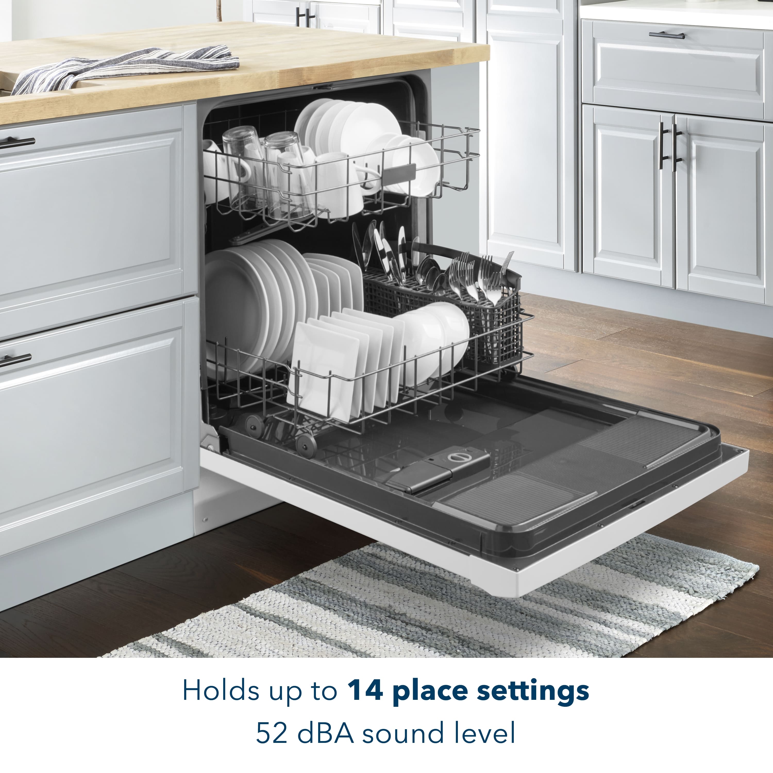 Holds up to 14 place settings
52 dBA sound level