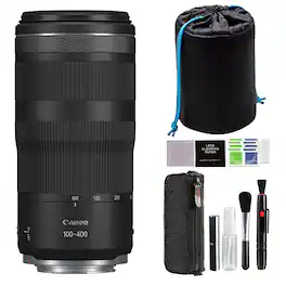 RF100-400mm F5.6-8 IS USM Black with Cleaning Kit and Lens Pouch | Canon 5050C002 - Black