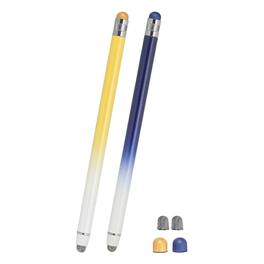 Unique Bargains - 2pcs Stylus Pens for Touch Screens, 2 in 1 High Sensitivity Universal Pen Capacitive Stylus for Touch Screen Devices - Blue Yellow