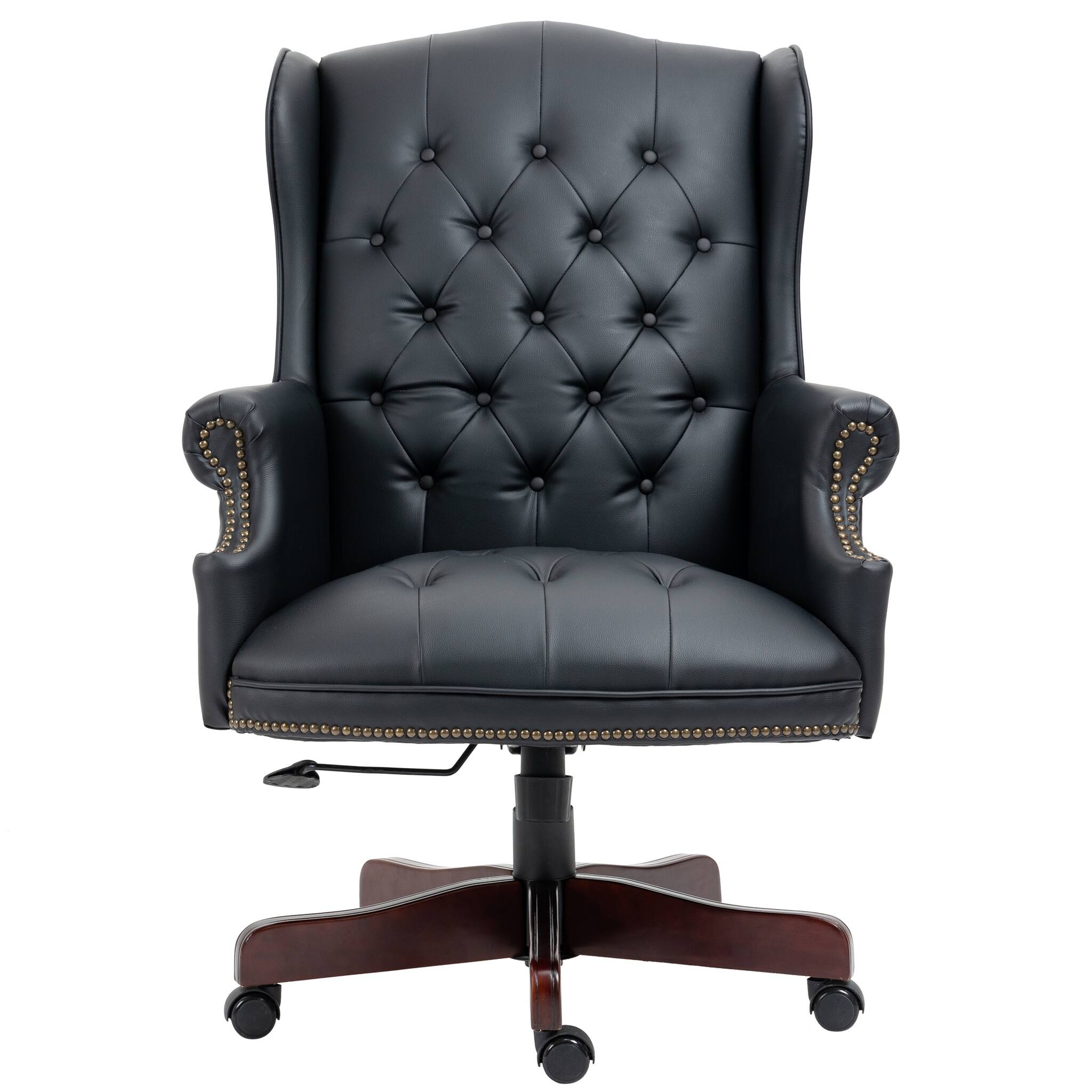 Alt View 5. Forest'nSky - Black Executive Office Chair with Smooth Glide Caster Wheels - Black.