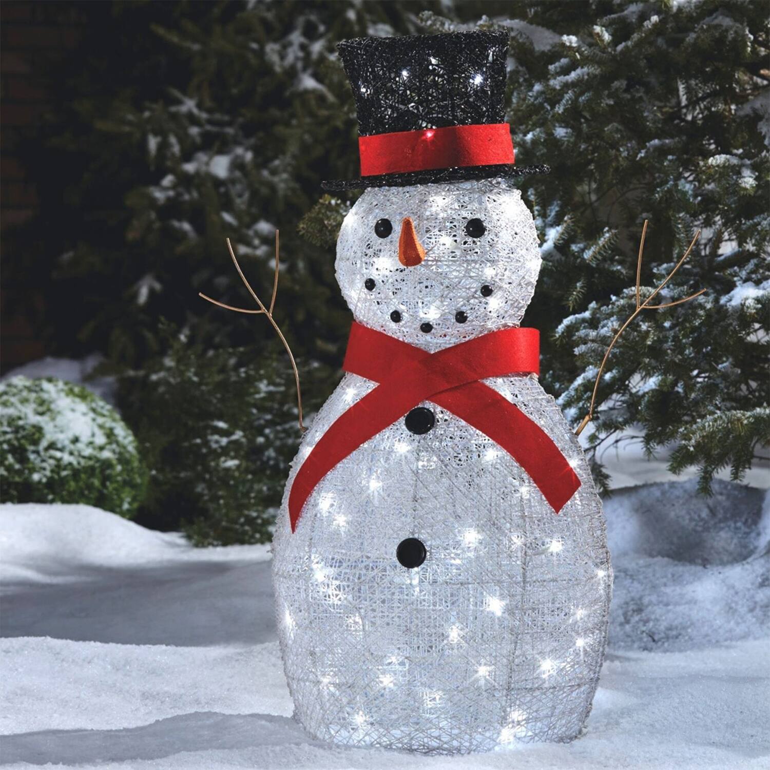 Alt View 3. NOMA - NOMA Snowman Christmas Display PreLit Bright LED Outdoor Holiday Lawn Decoration - White.