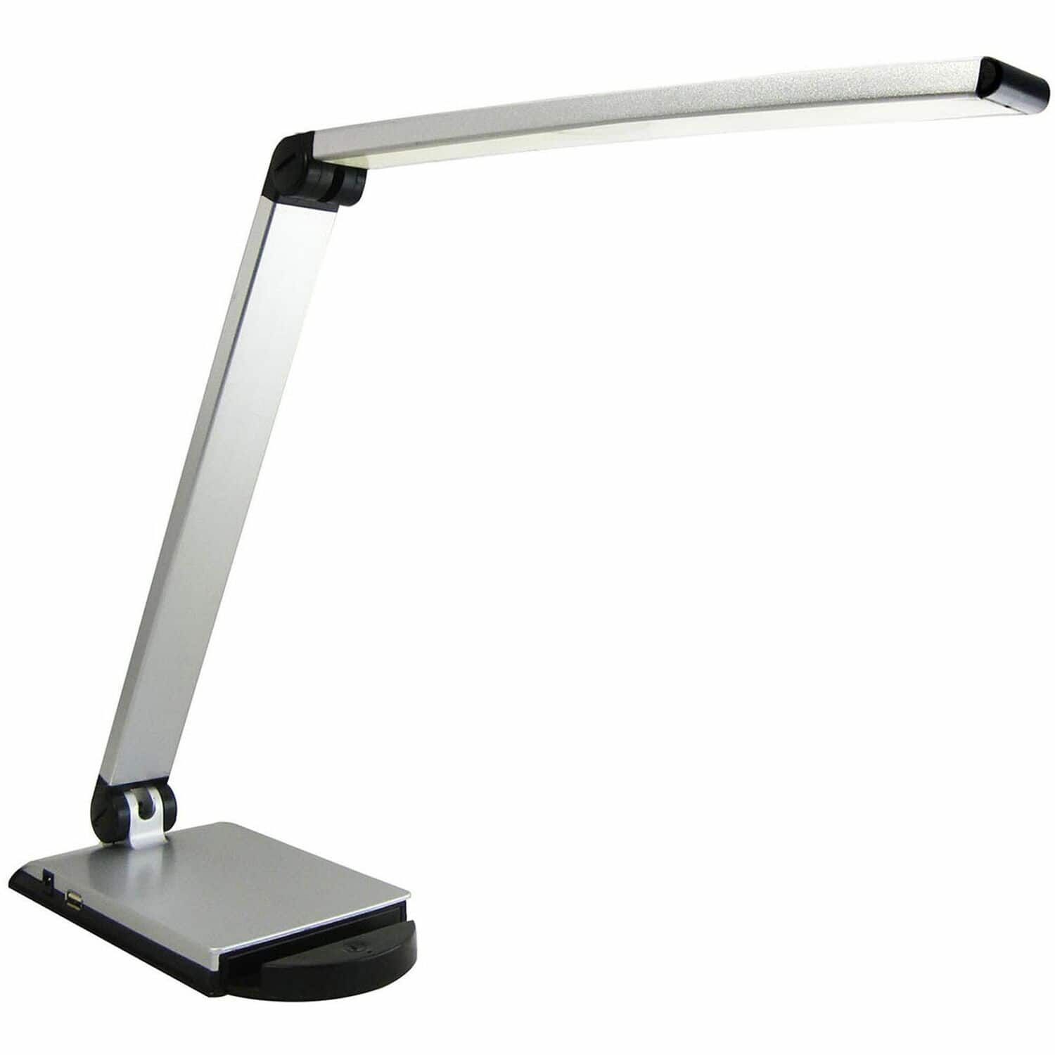 Lorell - Smart Device Slot/USB Task Light 8 W LED Bulb USB Charging Dimmable