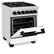 Alt View 1. ZLINE - Autograph 24" Legacy Dual Fuel Range w/ 4 Burners & White & Black Accents (RAZ-WM-24-MB) - Multicolor.