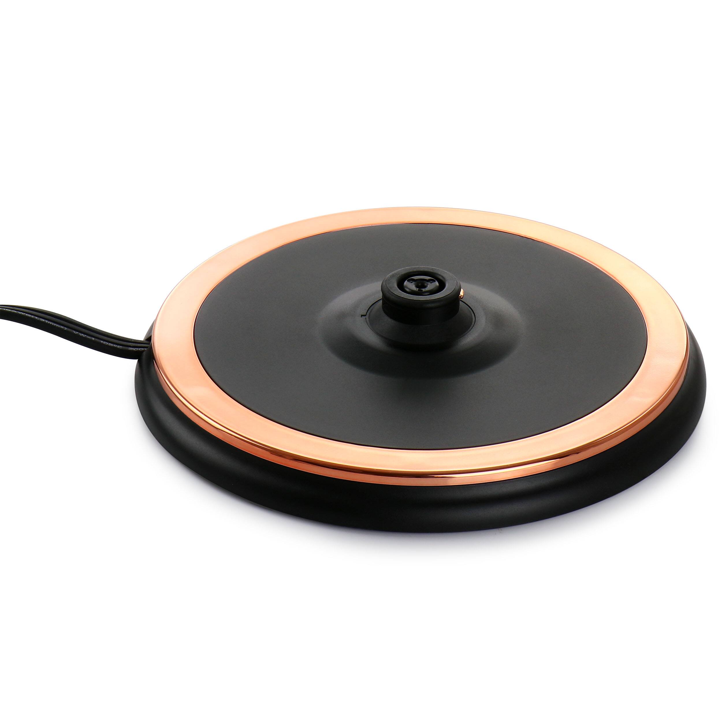 Alt View 7. MegaChef - MegaChef 1.9 Quart Half Circle Electric Tea Kettle with Thermostat in Matte Black - Black.