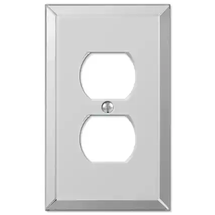 Front. AMERELLE - Amerelle Clear 1 gang Acrylic Duplex Wall Plate 1 pk - Clear.