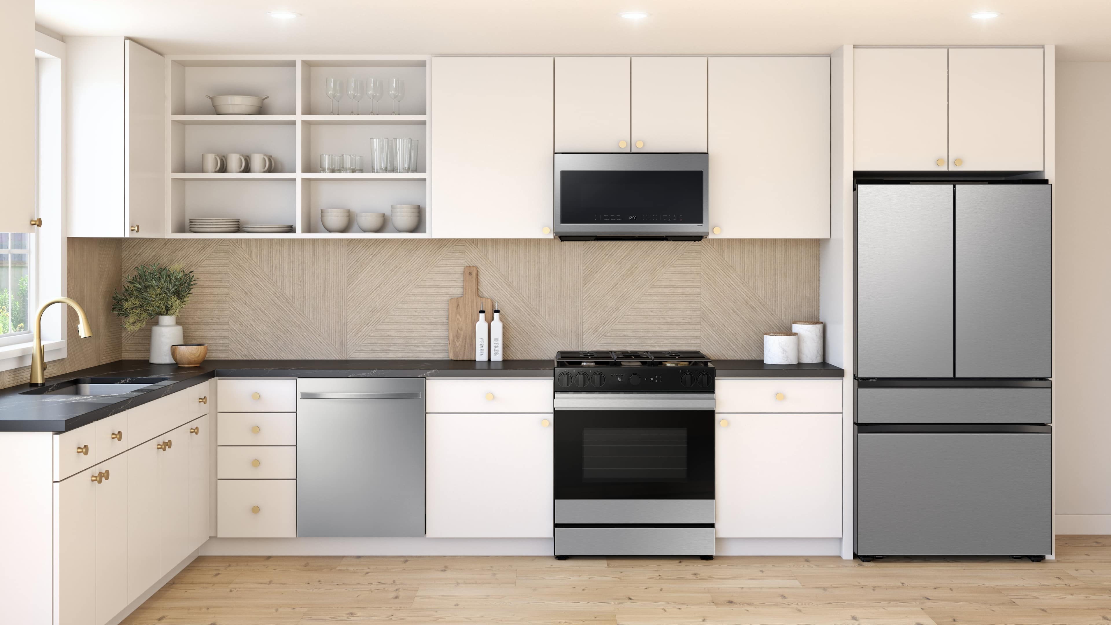 Alt View 20. Samsung - Bespoke 23 cu. ft. Counter Depth 4-Door French Door Refrigerator with Inner Beverage Center - Fingerprint Resistant Stainless Steel.