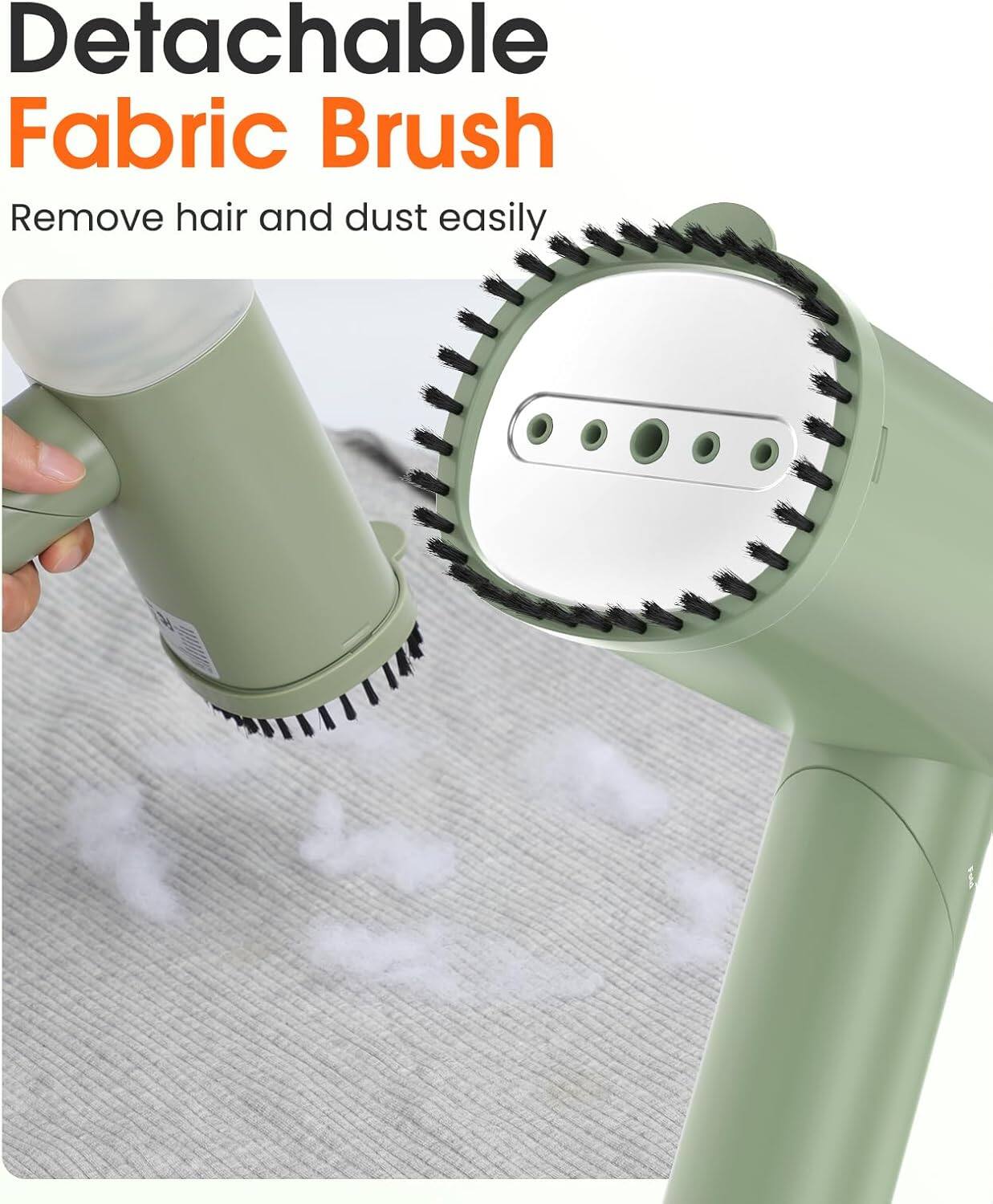 Detachable Fabric Brush  
Remove hair and dust easily