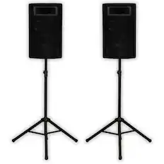 Front. Acoustic Audio by Goldwood - PA-500X Passive 800 Watt 3-Way Speaker Pair DJ PA Speakers and Stands - Black.