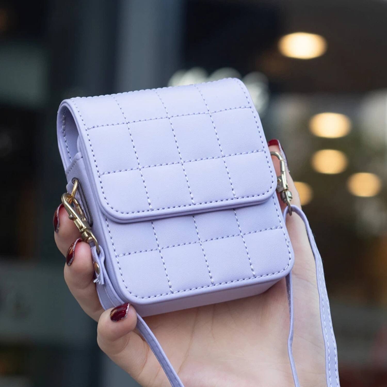 Left. Stock Preferred - Small Vegan Leather Crossbody Purse Cell Phone Bag for Samsung Z Flip 6 - Green - Green.