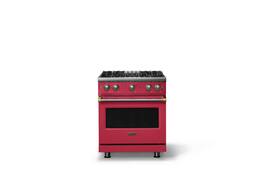 Viking - 30 in. Wide Pro 5 Series 4.0 Cu. Ft. Freestanding Sealed 4 Burner Gas Convection Range - Valentine/Brushed Brass - Valentine