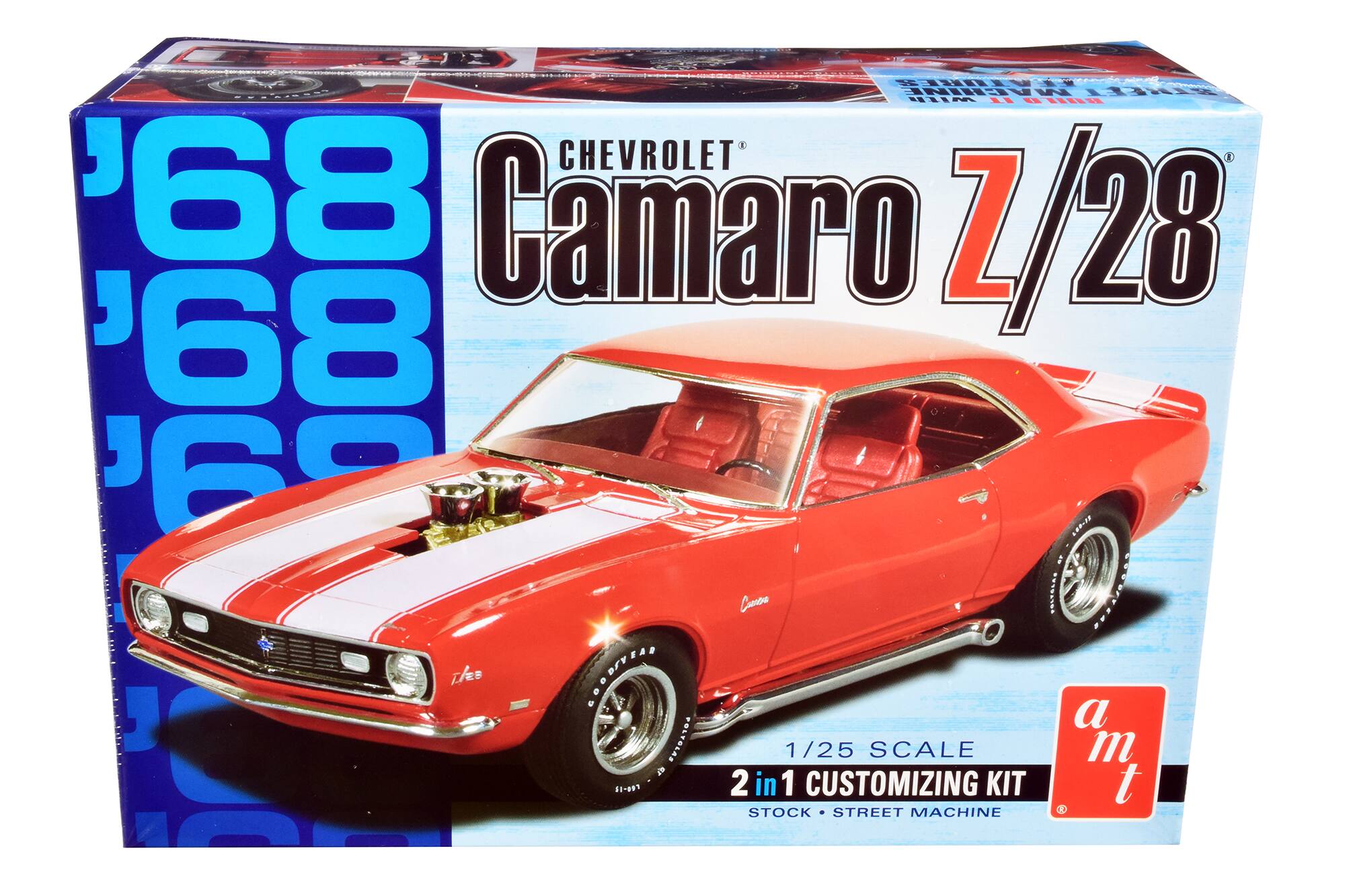 ATURES CHINE W with BUILD CHEVROLET '68 Camaro Z/28 '68 '68 LORITE Cuentra POLTOLES GOUDIVERS EAR The GOODSYEAR a POLYGLAS 1/25 SCALE m OF 51-097 2 in 1 CUSTOMIZING KIT t STOCK STREET MACHINE