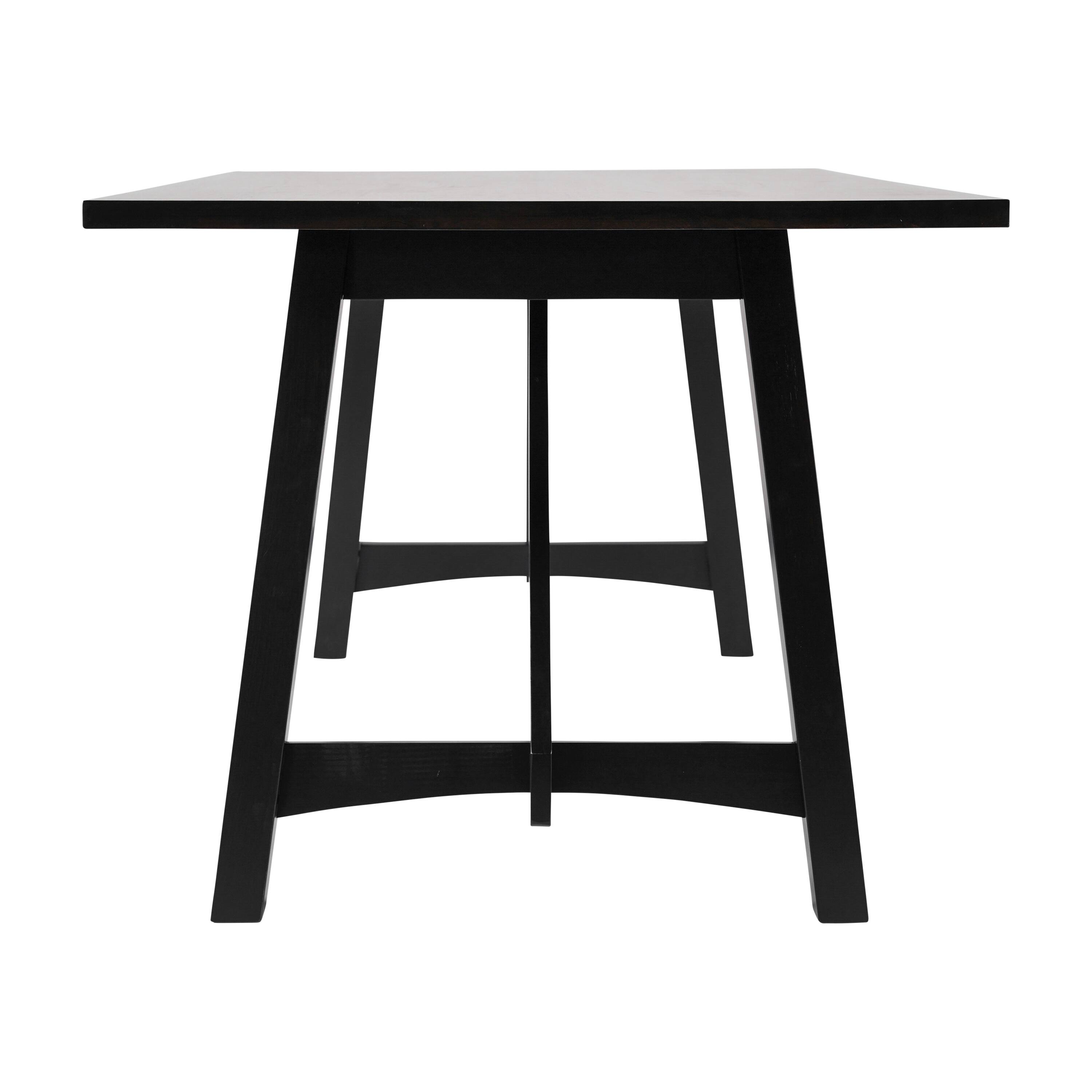 Left. Flash Furniture - Everly 60" Solid Wood Trestle Base Dining Table, Farmhouse Style Commercial Grade Table with Seating for 6, Black Finish - Black.