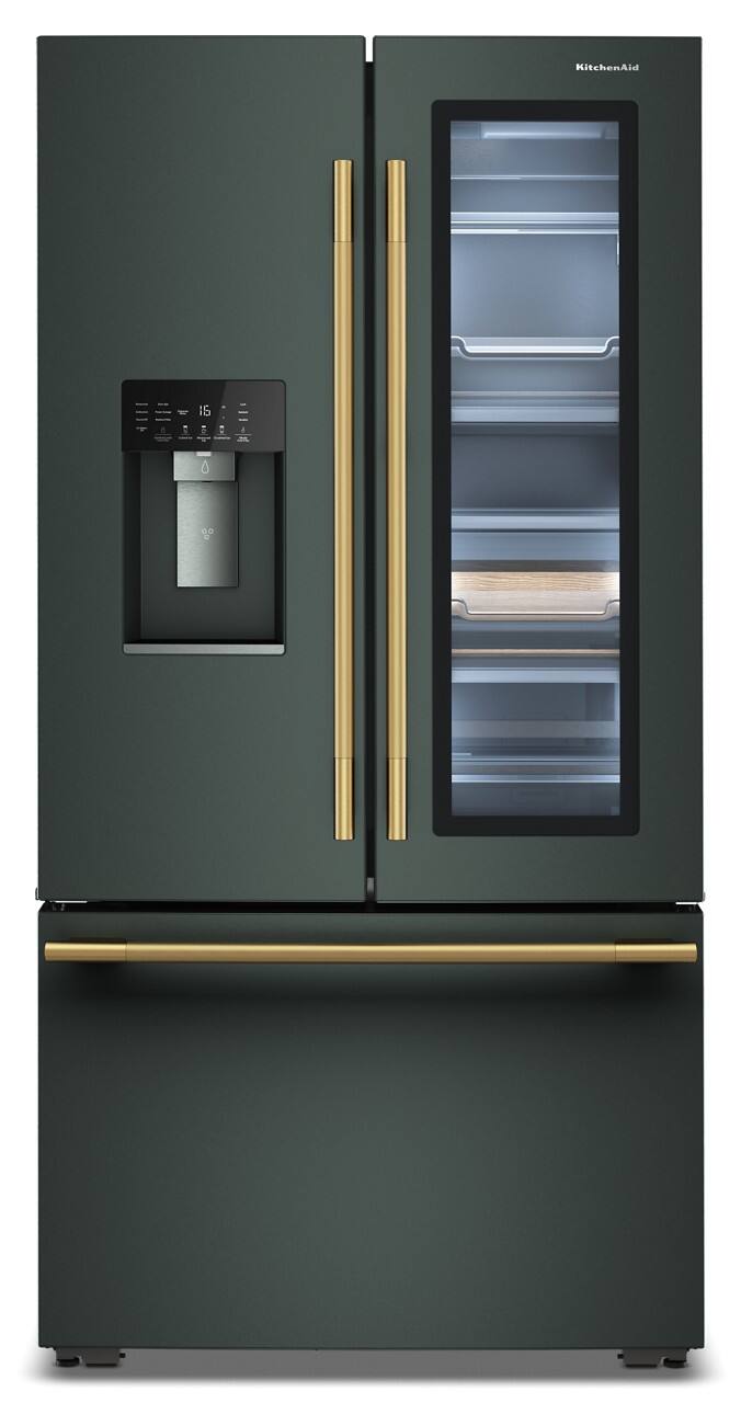 Alt View 10. KitchenAid - 23.8 Cu. Ft. French Door Counter-Depth Refrigerator with ClearVue - Juniper.