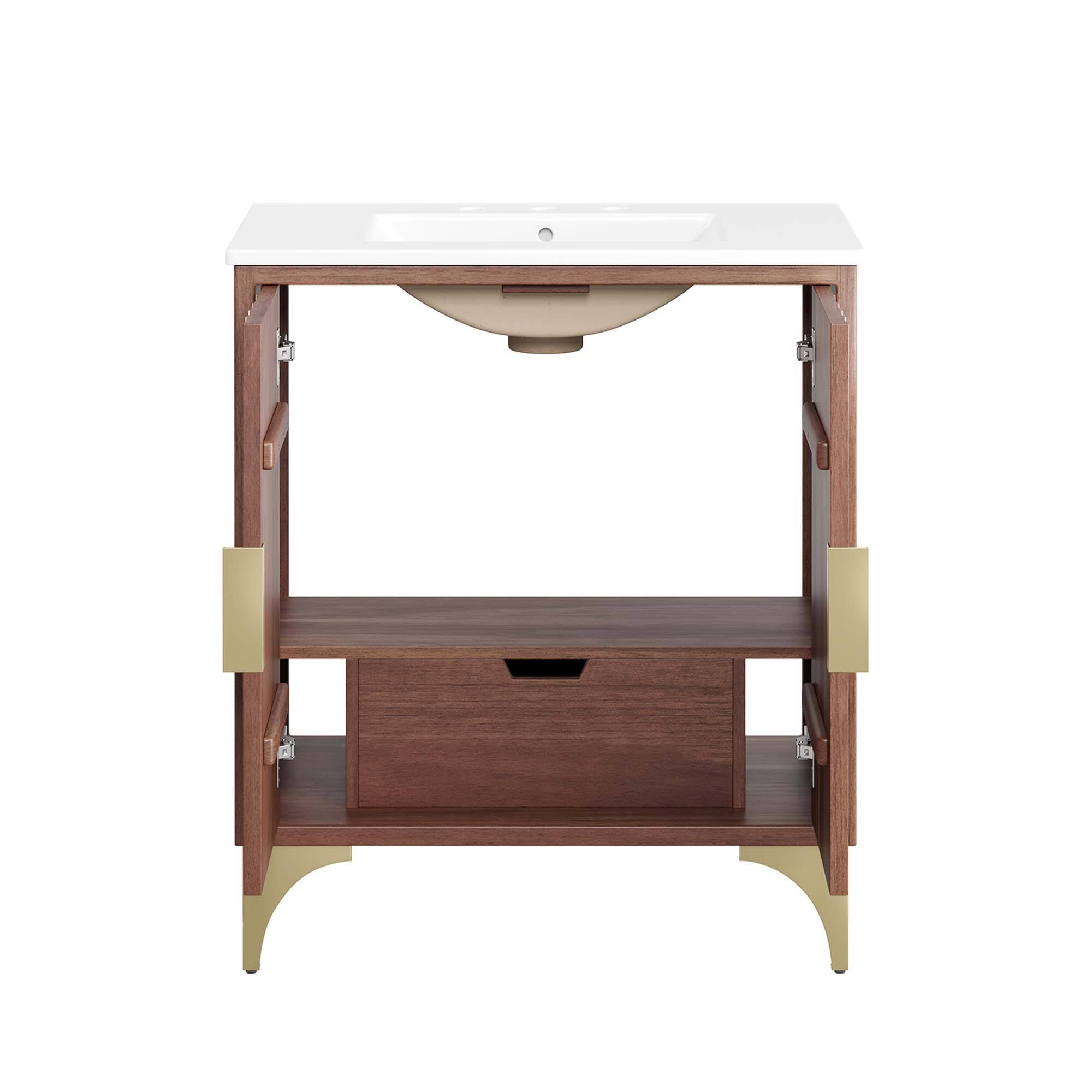 Alt View 6. Modway - Daylight Bathroom Vanity Basin Included by Modway - White Walnut.