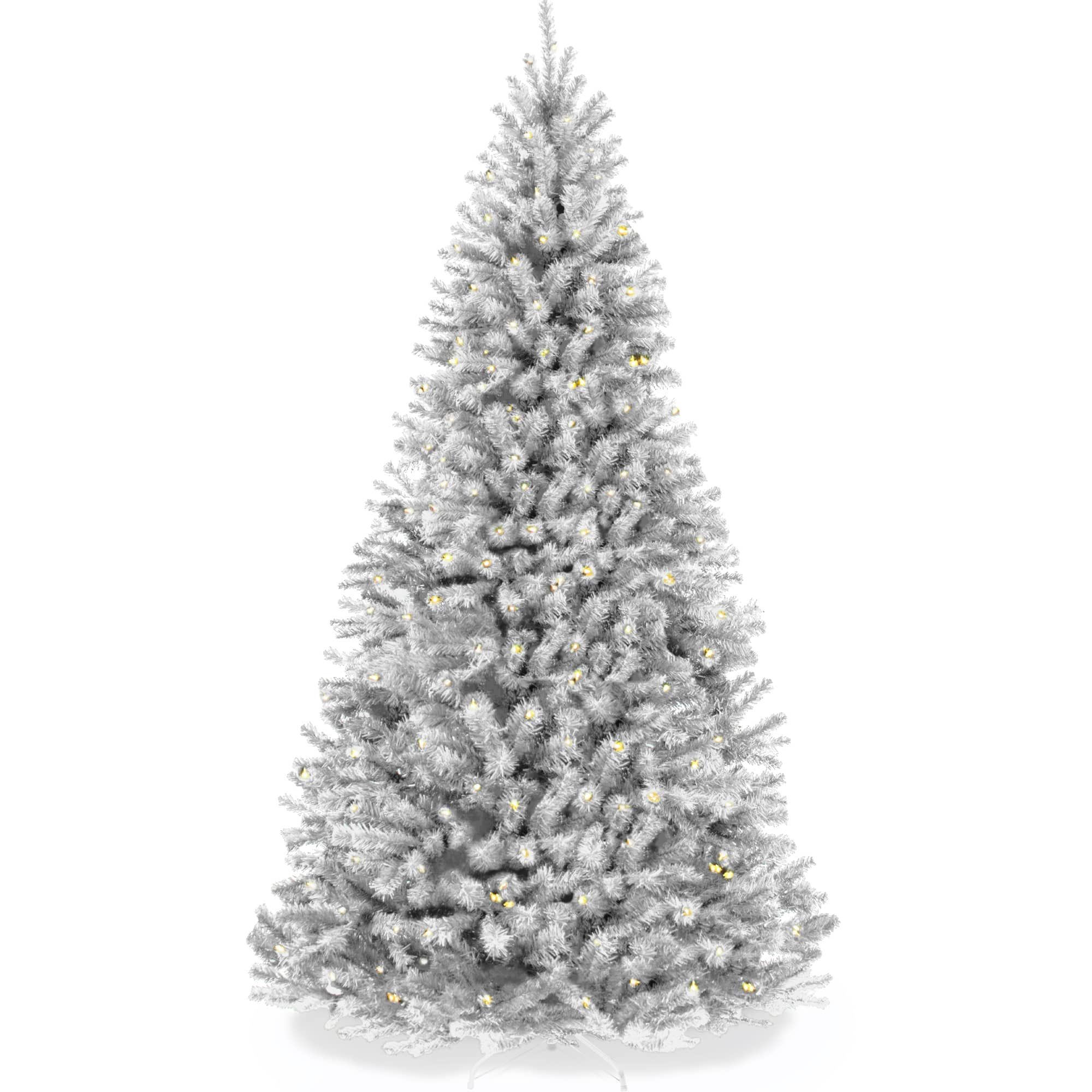 Front. Best Choice Products - Best Choice Products Artificial Christmas Tree, 7.5ft Premium Pre-Lit Spruce Design, Dense Branches  White Spruce - White Spruce.