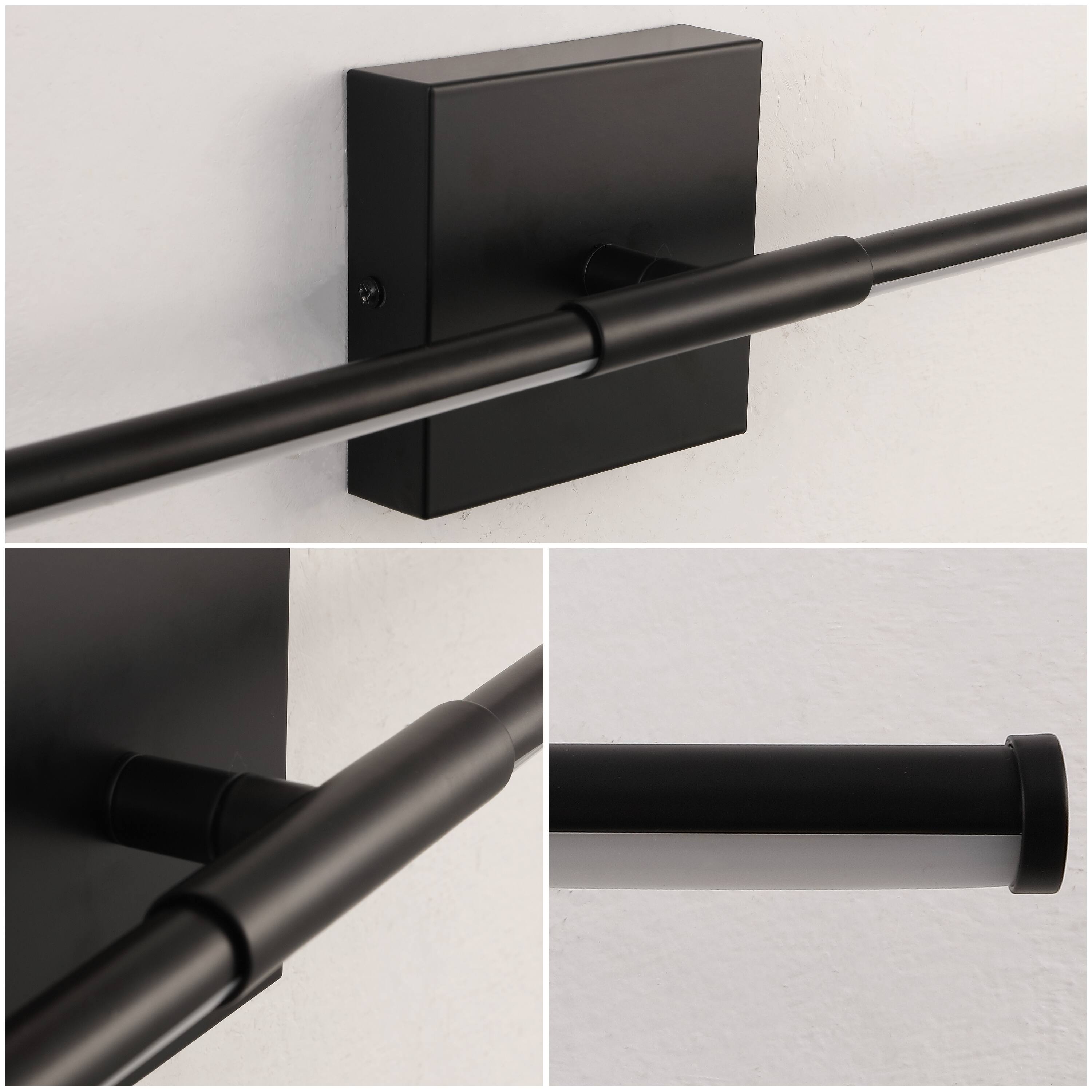Alt View 6. Jonathan Y - McKenna 32" Modern Minimalist Dimmable Integrated LED Metal Wall Sconce, Black - Black.