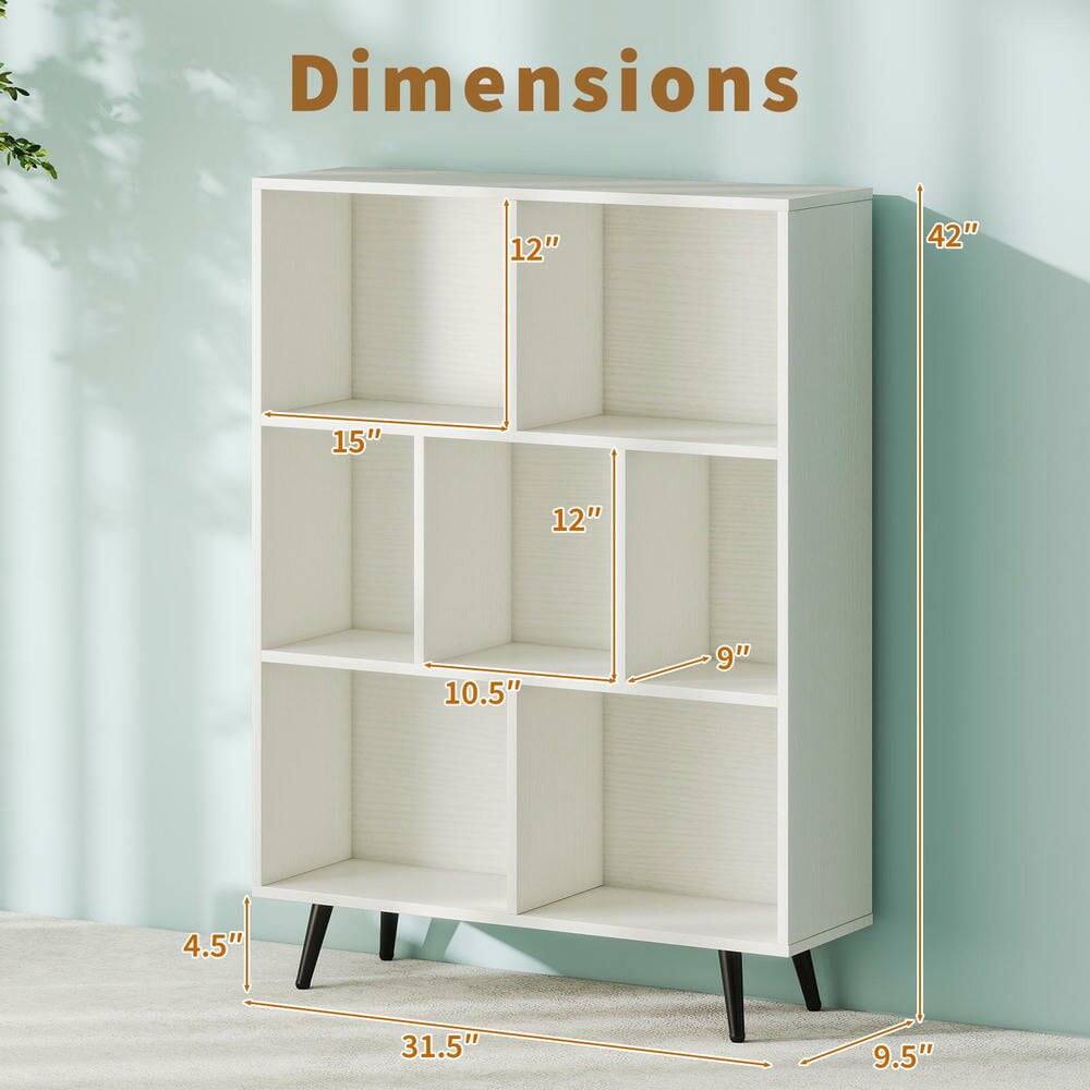 Dimensions: 42" x 31.5" x 9.5"  
Shelf Dimensions: 12" x 15" x 12" x 10.5" x 9" x 4.5"