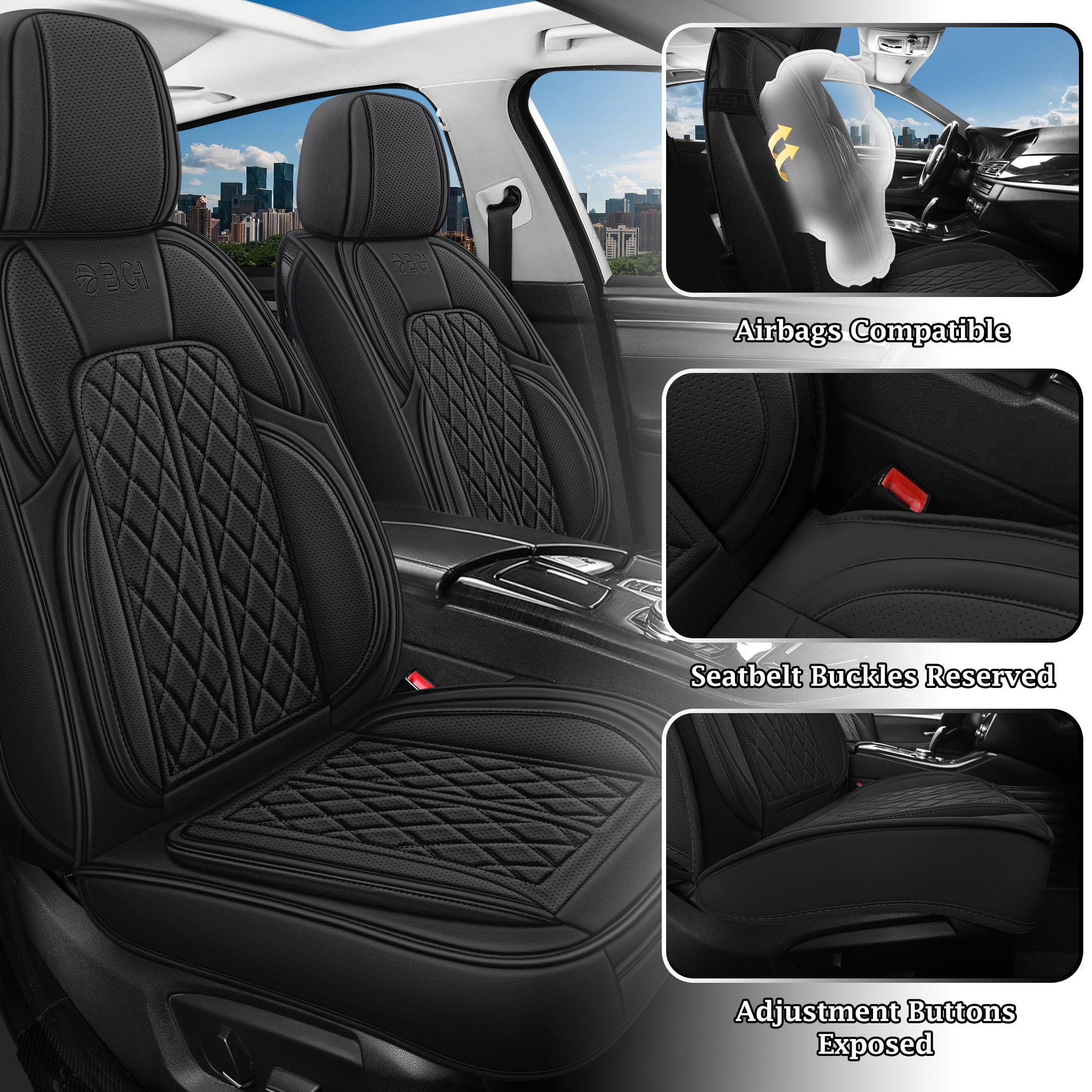 - 4 IE6 23 Airbags Compatible
- Seatbelt Buckles Reserved
- Adjustment Buttons Exposed