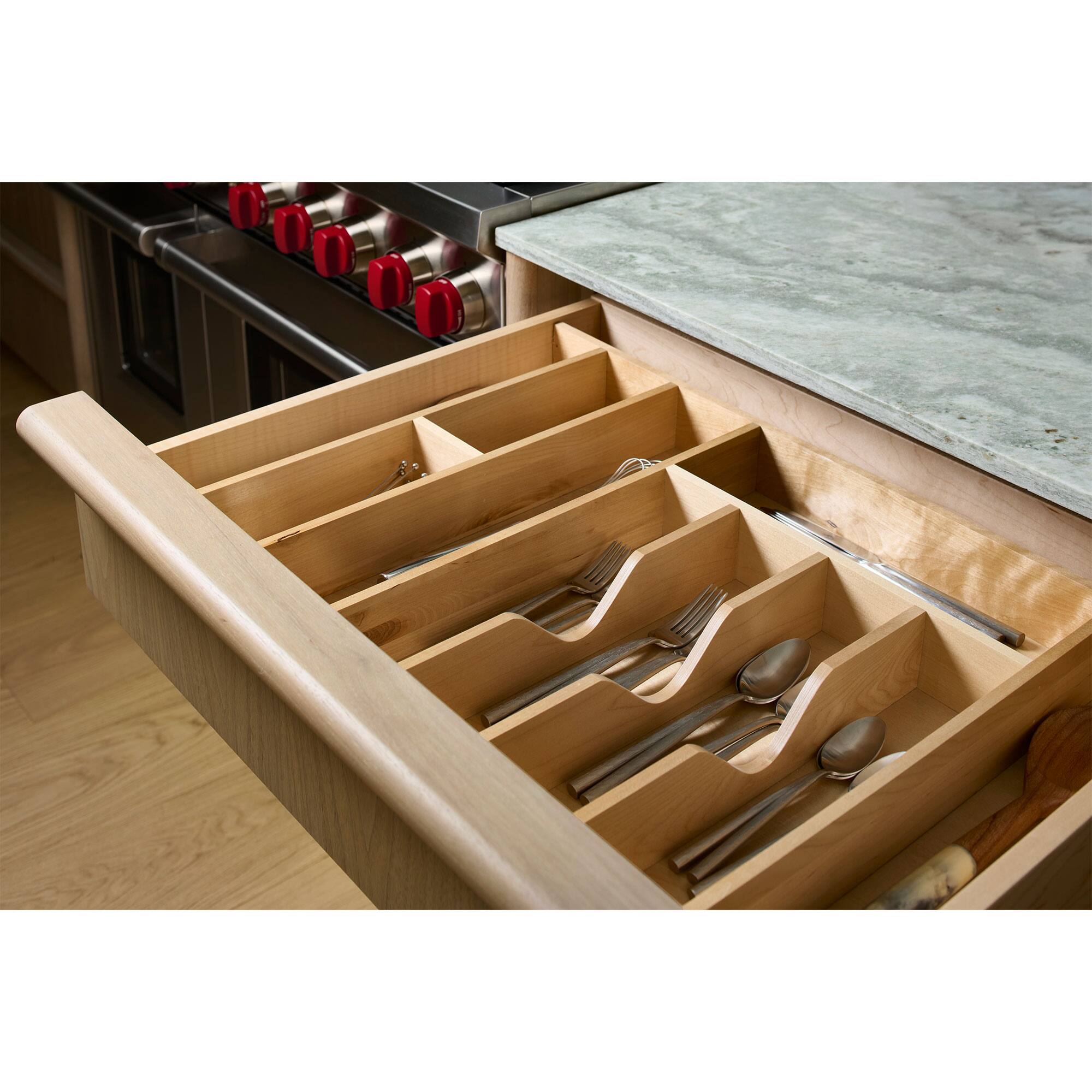 Alt View 4. Rev-A-Shelf - Rev-A-Shelf Trim to Fit Shallow Drawer Organizer, 33.13" x 22", 4WUTCT-36-1 - Light Brown.