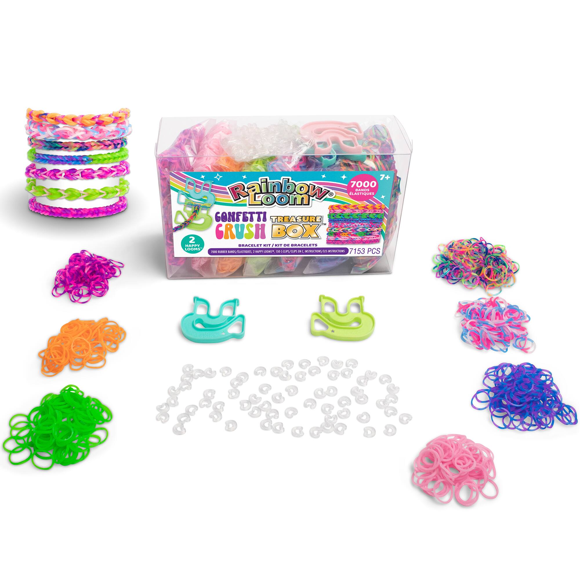 7+ 7000 Rainbow Loom Confetti Crush Box 2 Happy Bracelet Kit de Bracelets Look's Ord 1881 Hot Comics - De Ups 0 De Truictions, as Instricions 7153 PCS