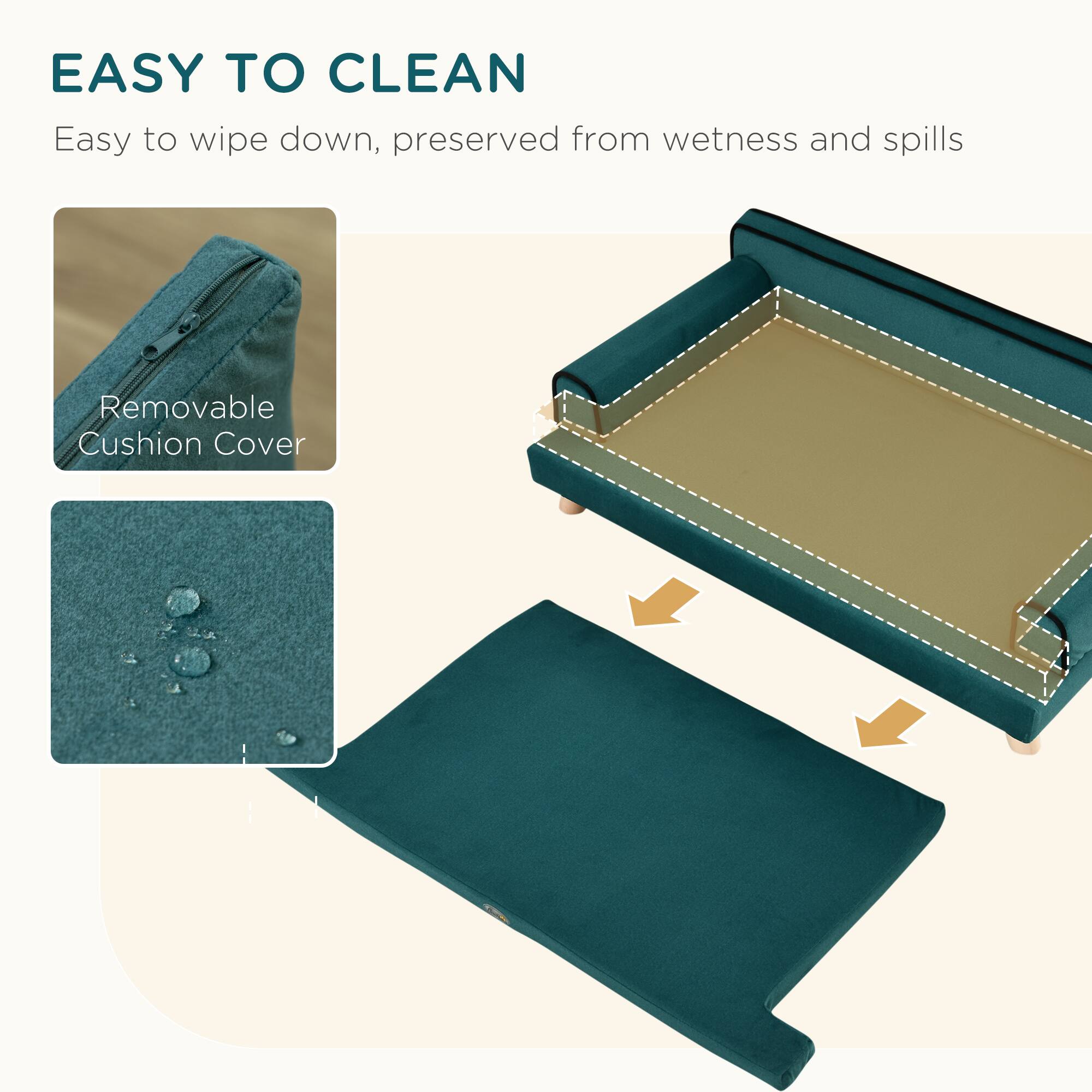 EASY TO CLEAN

Easy to wipe down, preserved from wetness and spills

Removable Cushion Cover