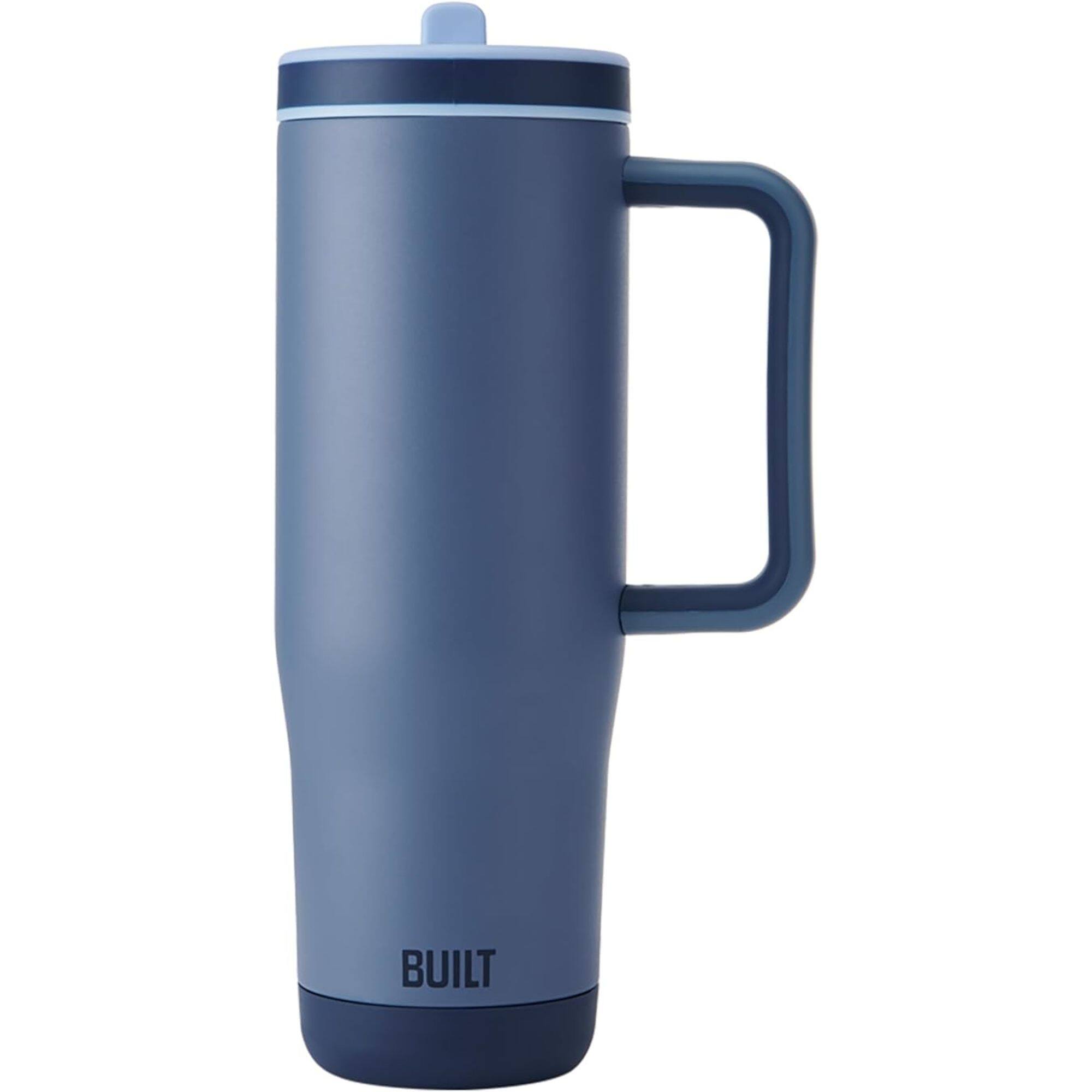 Left. Built - Built Cascade 40 oz Flip Straw Tumbler - Pacific Blue - Pacific Blue.