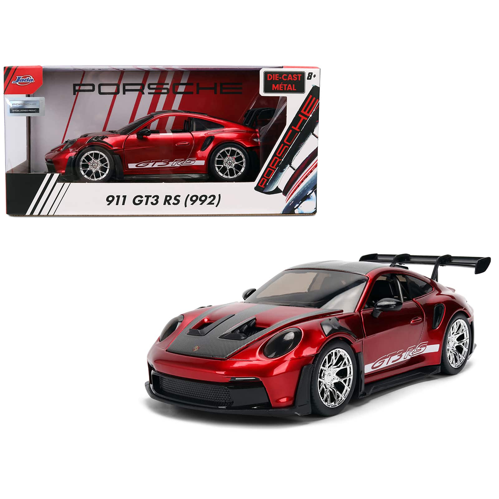 "Porsche 911 (992) GT3 RS Red Chrome with Carbon Top and Hood Stripes ""Hyper-Spec"" Series 1/24 Diecast Model Car by Jada" price history on PriceWatchPro