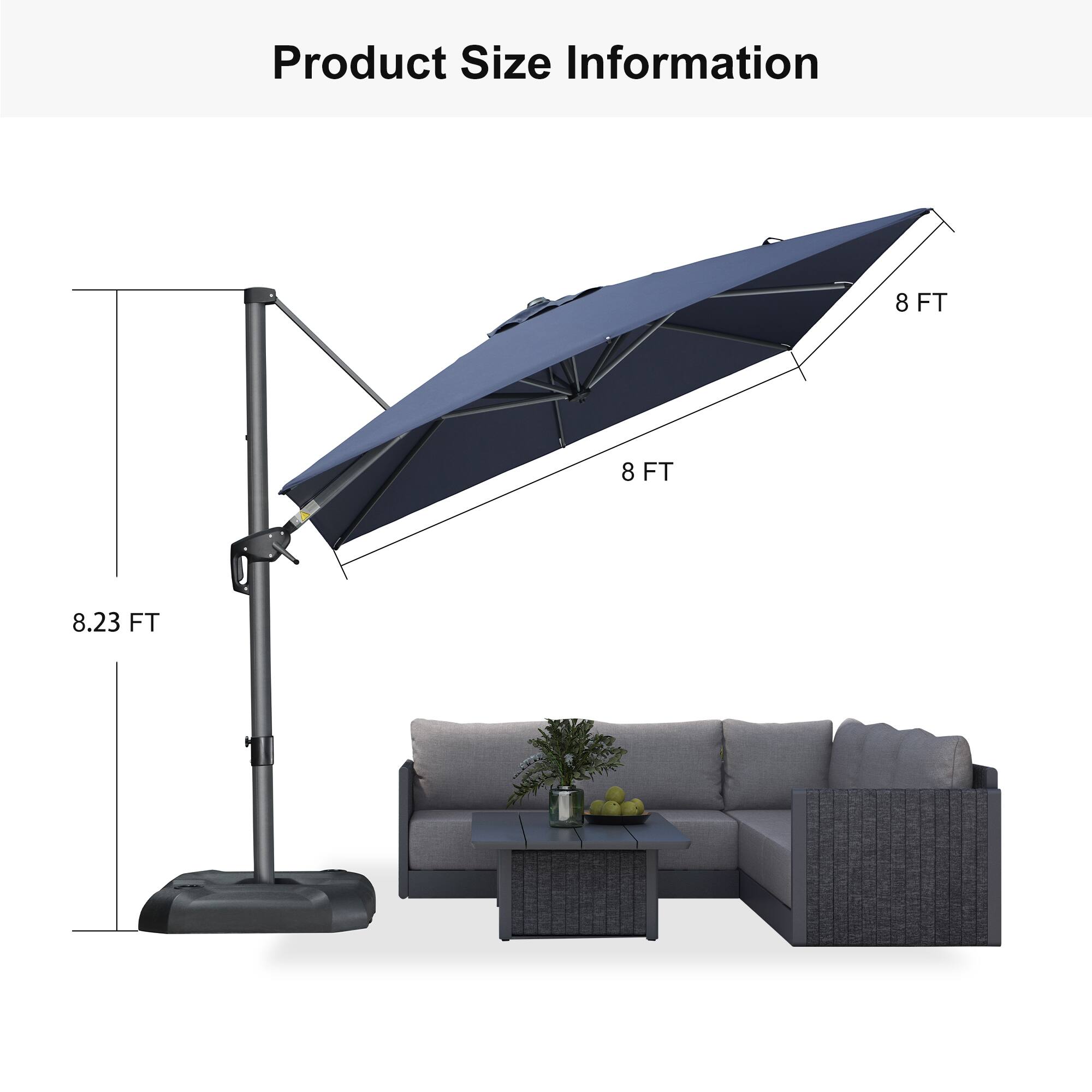 Product Size Information  
8 FT  
8 FT  
8.23 FT