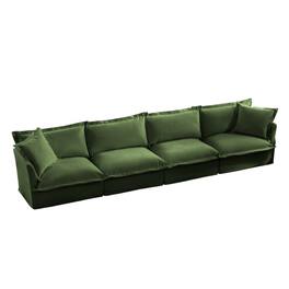 Boyel Living - Slipcovered Chenille 4 Seater Cloud Sofa - Green