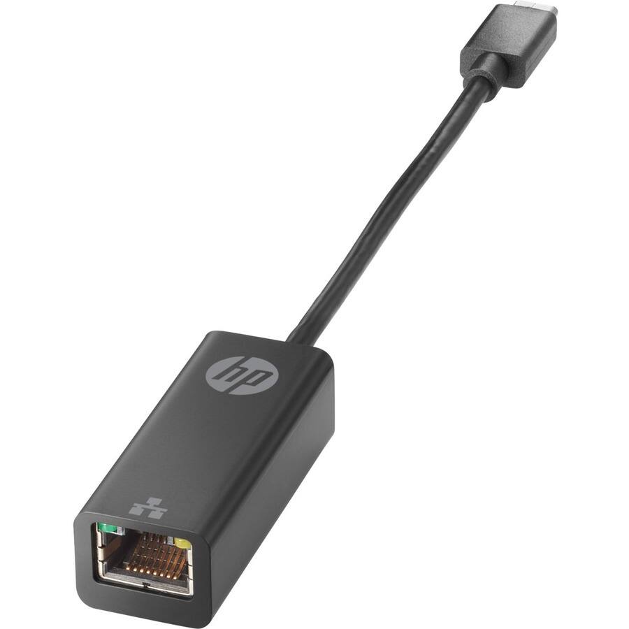 Alt View 1. HP - HP Ethernet Adapter - USB Type C - 1 Gbit/s Data Transfer Rate - 1 - Twisted Pair - 1000Base-T - TAA Compliant - Black.