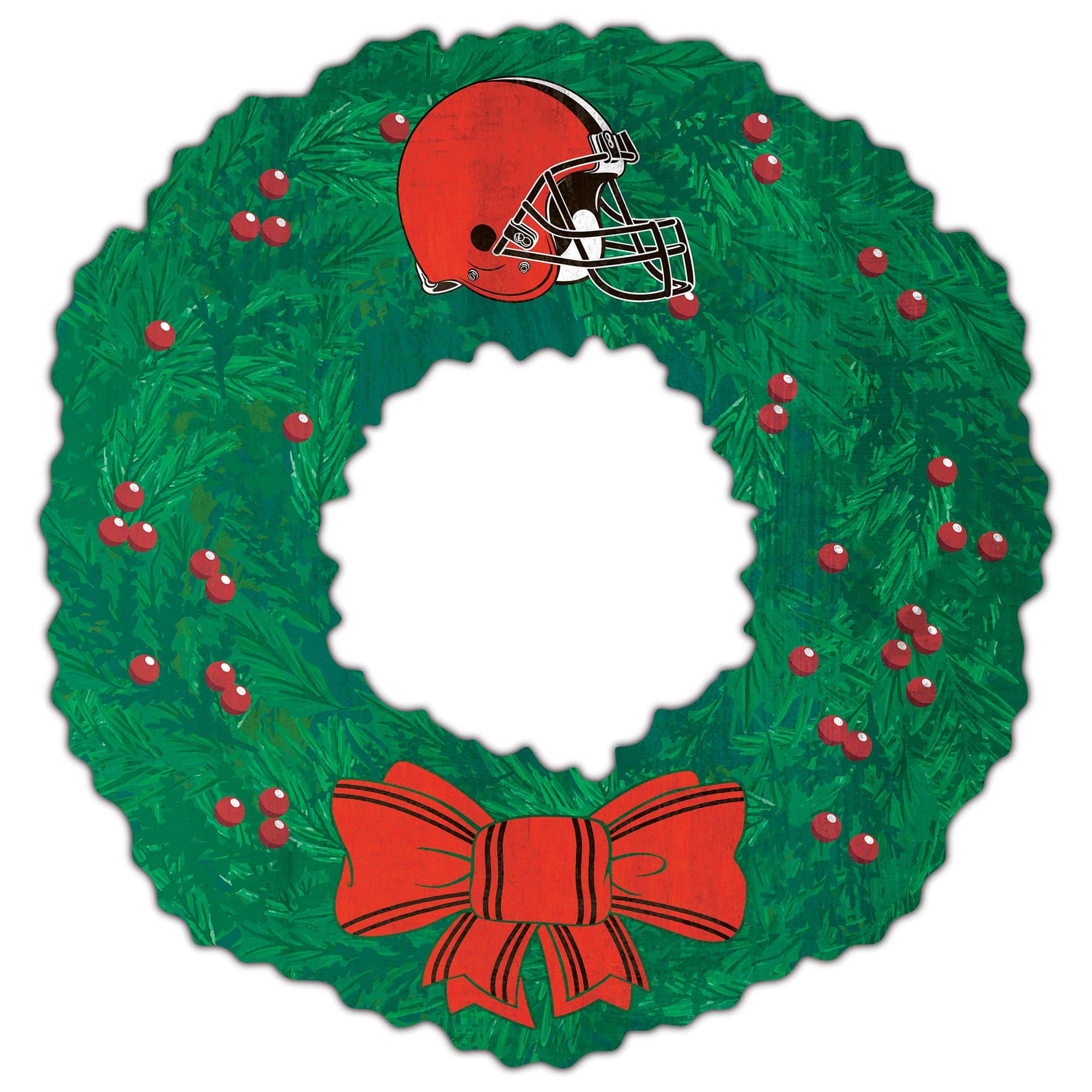 Front. Fan Creations - Cleveland Browns 16'' Team Wreath Sign - Green.