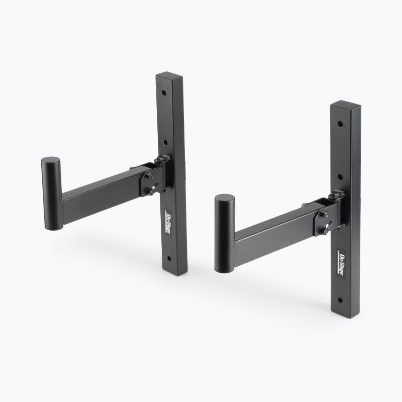 Angle. On Stage Stands - On Stage SS7323B Wall Mount Speaker Bracket, Pair - Black.