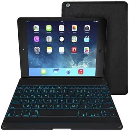 ZAGG - Folio - Bluetooth Tablet Keyboard - Backlit with 7 Colors - Made for Apple iPad mini 5 (7.9") - Charcoal