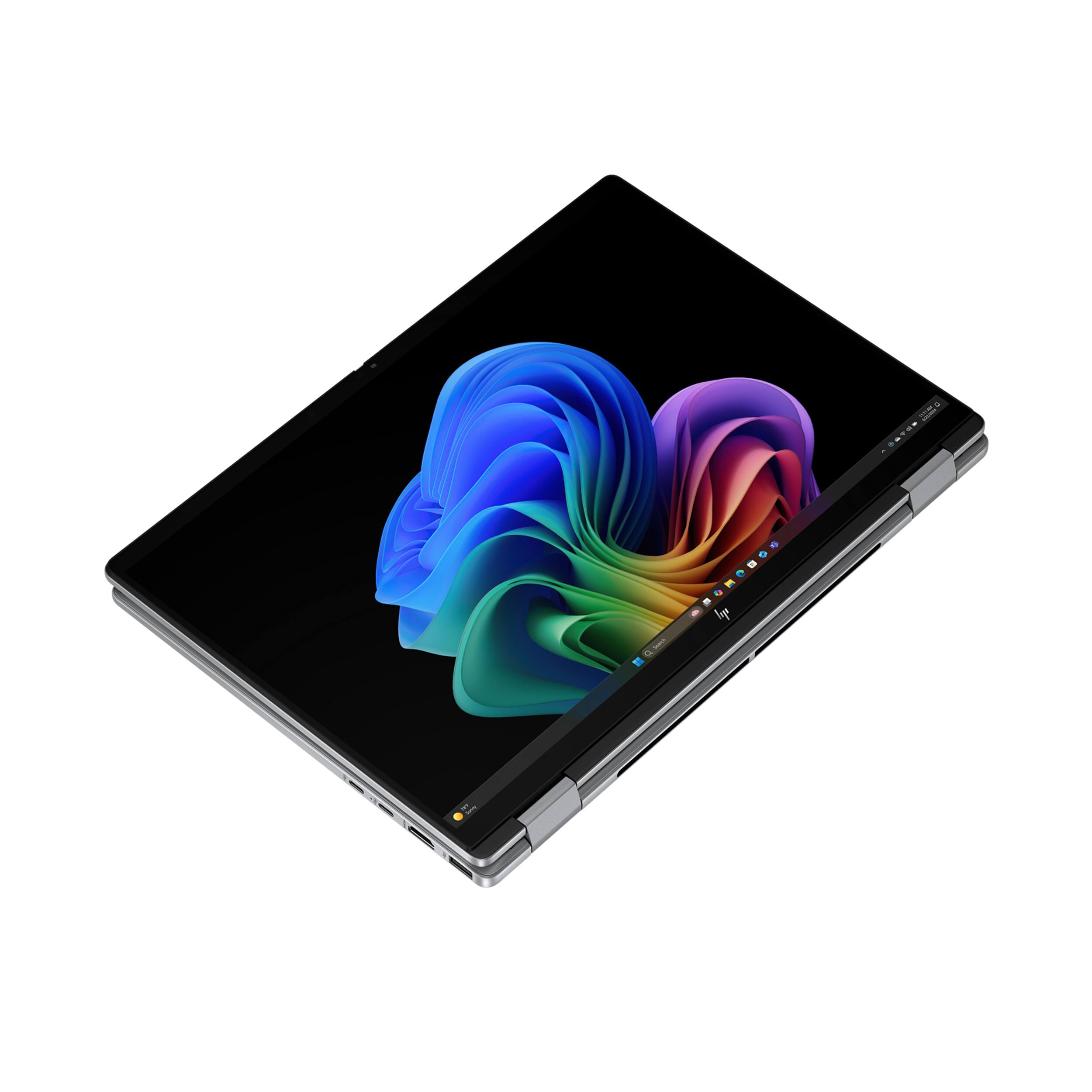 Alt View 2. HP - HP OmniBook X Flip 14" 2K Touch 2-in-1 Laptop,AMD Ryzen AI 7 350,24GB LPDDR5X,1TB SSD+512GB Docking,Win 11 Pro,Silver - Silver.