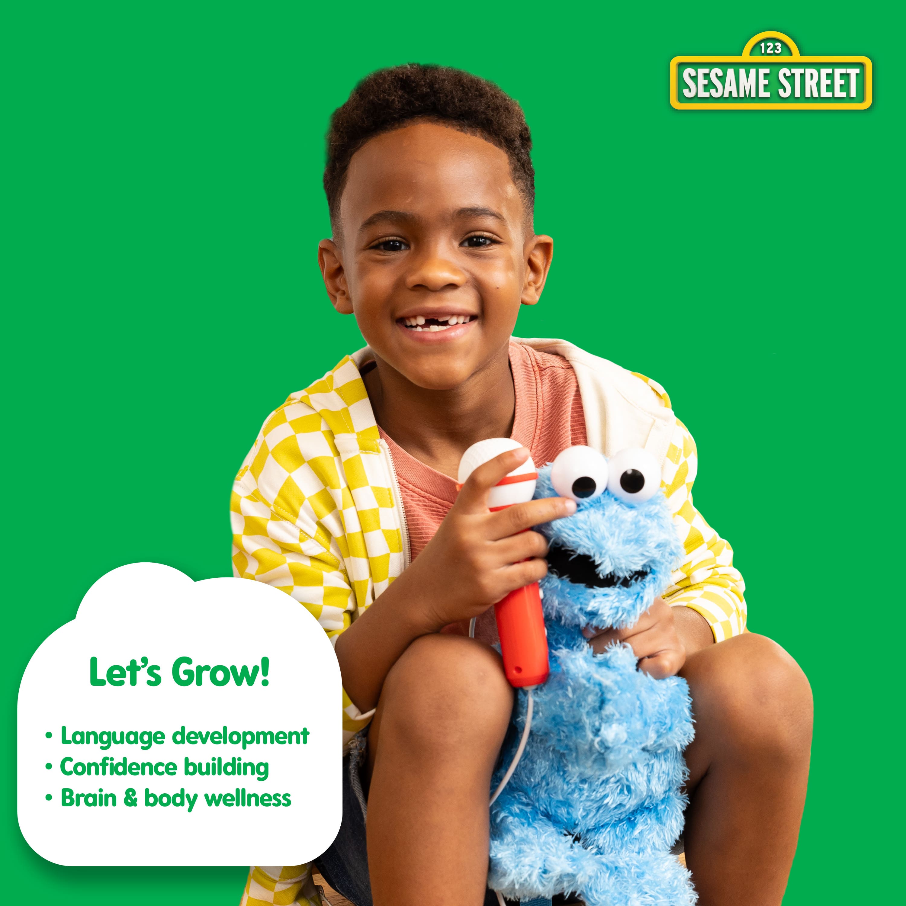 123 Sesame Street Let's Grow! Language development Confidence building Brain & body wellness