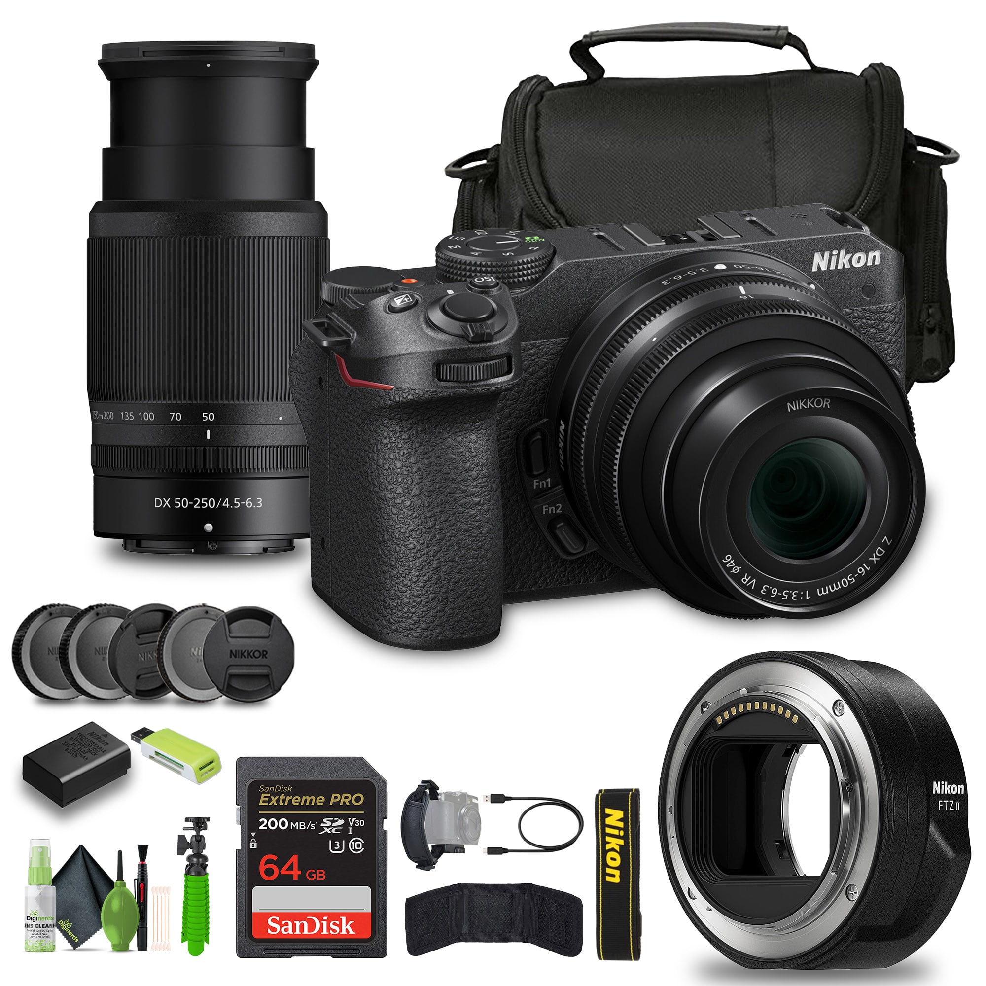 Nikon - Z30 Mirrorless Camera with 16-50mm and 50-250mm Lenses (1743) Bundle (International Version) - Black