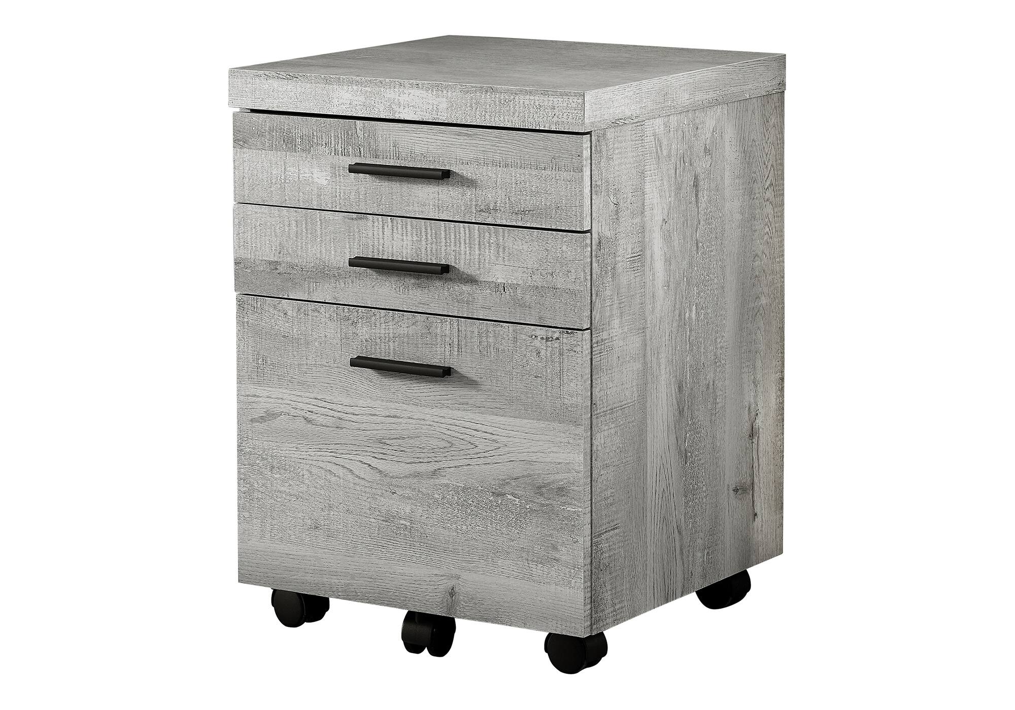 Angle. TinyHomie - File Cabinet Rolling Mobile Storage Drawers Printer Stand Office Work Grey Laminate Contemporary Modern.