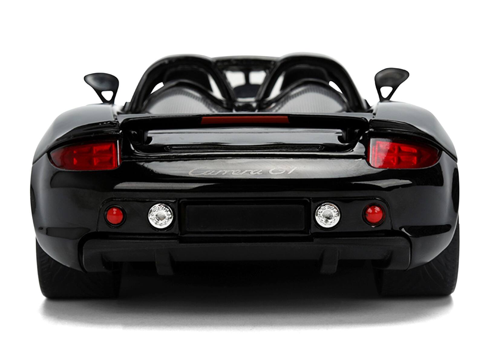 Alt View 6. Jada - Porsche Carrera GT Convertible #7 "Gulf Oil" Black with Orange Graphics "Hyper-Spec" Series 1/24 Model Car by Jada.