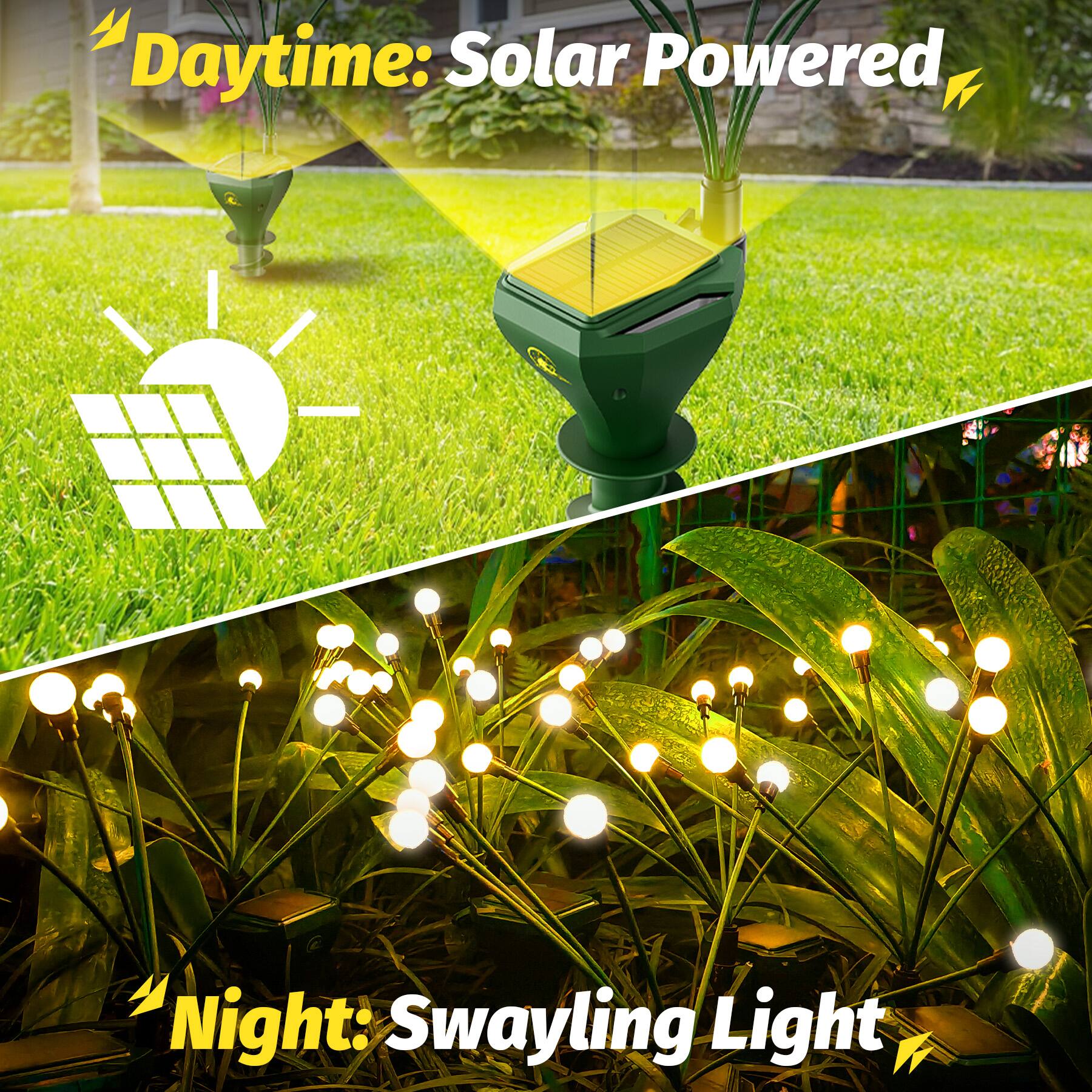 Daytime: Solar Powered  
Night: Swayling Light