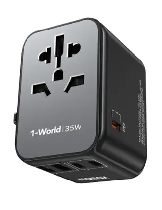 1-World 35W 1-1-1 PD TAGE VCV 100-250V- CONVERT REQUIRING ONLY NO ANCE USE R00W DOES APPLY INDOOR IMAX: TI 10A RATED USE WIRE MAX ADAPTI DONOT DO GROUND momDA