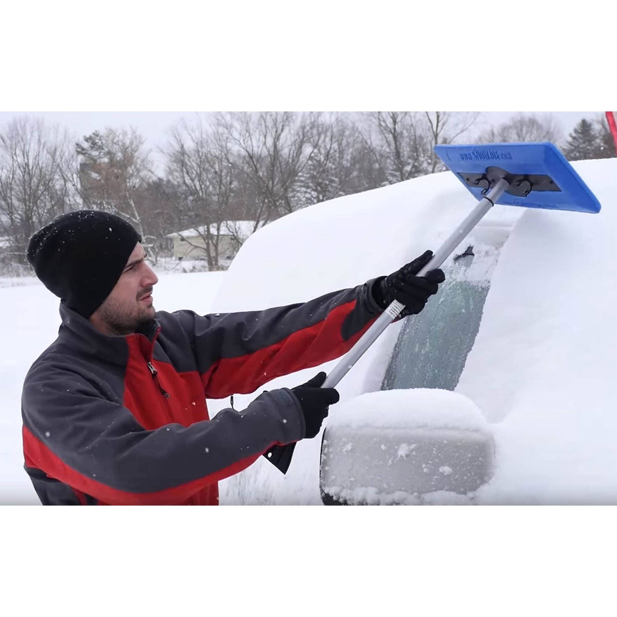 Alt View 5. Snow Joe - Snow Joe 6 Pack Windshield Ice Scraper, Car Window Snow Removal Broom for Winter - Blue.