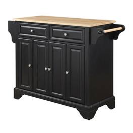 Crosley Furniture - Lafayette Wood Top Full Size Kitchen Island/Cart - Black