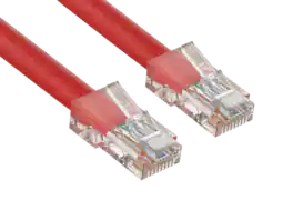 Cable Leader - Cat 5e Ethernet Cable, Non-Booted 24 AWG RJ45 Patch, Gigabit for Patch Panel, Switch, Server Rack, Router - Red