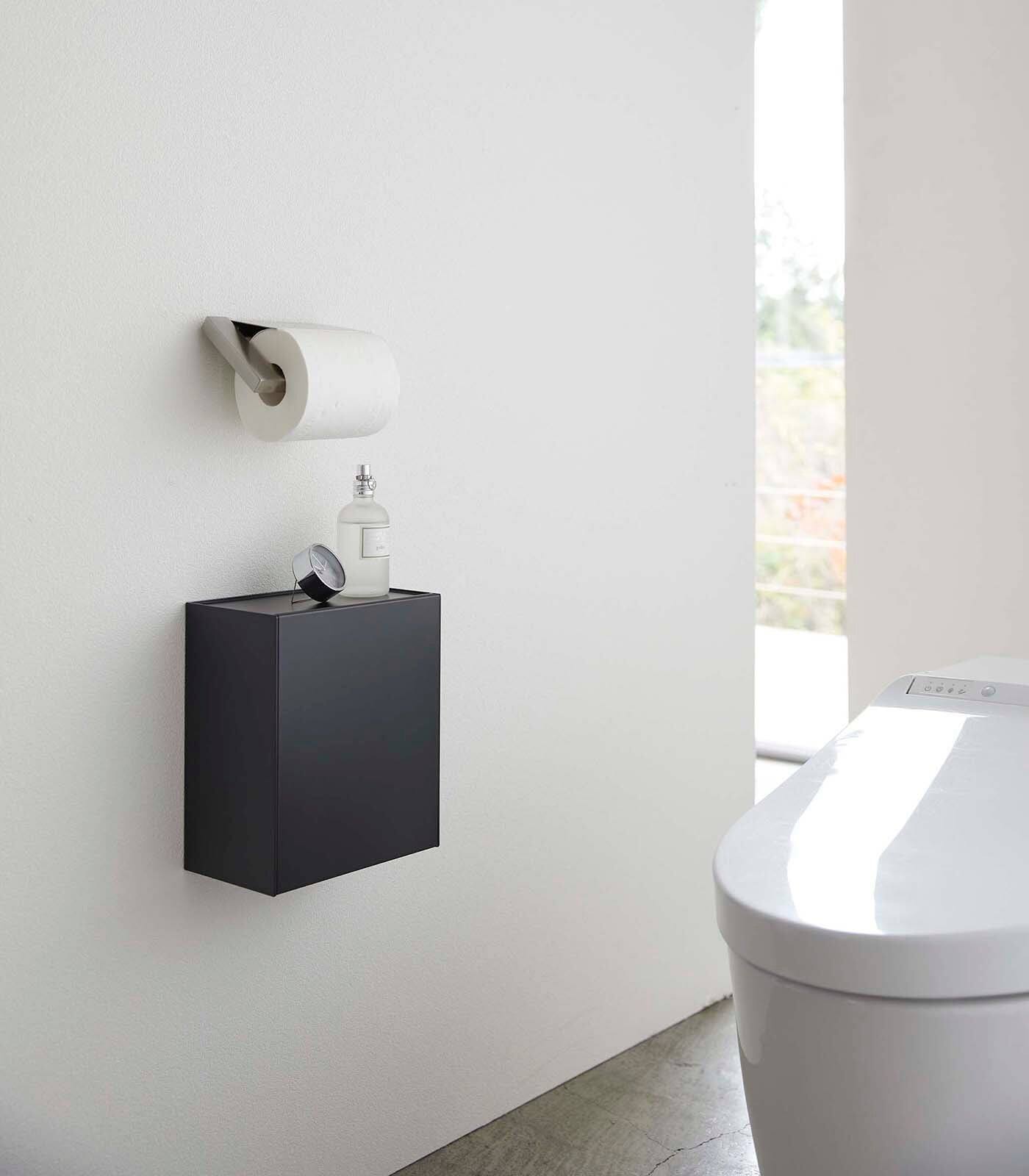 Alt View 4. Yamazaki Home - Wall-Mounted Storage or Trash Bin - White.