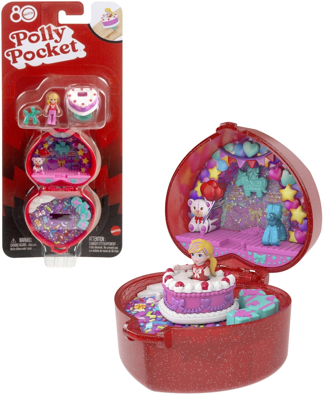 Collector - Polly Pocket Collector Ruby Red Ring Box, Mattel 80th Anniversary - COLLECTABLES - Multicolor