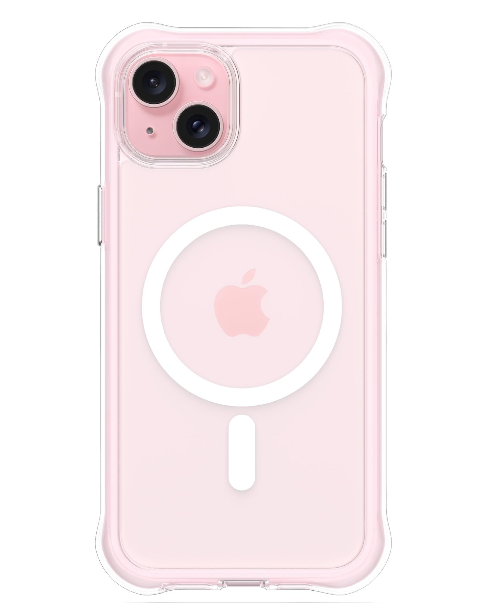 Front. Ornarto - ORNARTO Air Case for iPhone 15 Plus Clear, Compatible with MagSafe, Military-Grade Drop Protection Case - Pink - Pink.